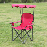 Katelyn Shaded Canopy Folding Camping Recliner Chair with Carry Bag for Outdoor