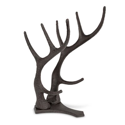 Leming 3 Bottle Tabletop Wine Bottle Rack in Dark Brown by Loon Peak