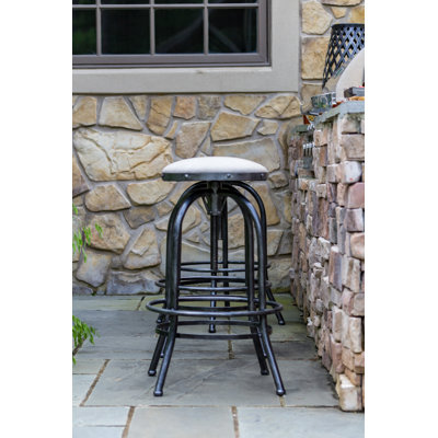 Adjustable Patio Bar Stool with Sunbrella Fabric Cushion by Inspired Visions