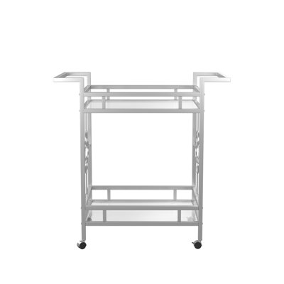 Laudalino Pacifica Glass Top Serving Bar Cart by Rosdorf Park