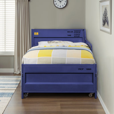 Egon Metal Twin Daybed with Trundle,Guest Bed,Platform Bed by Beachcrest Home