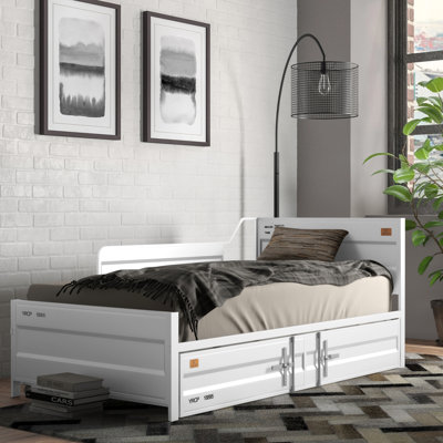 Egon Metal Twin Daybed with Trundle,Guest Bed,Platform Bed by Beachcrest Home