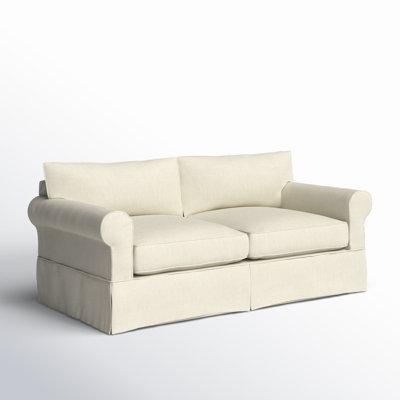 Amari 84" Rolled Arm Slipcovered Sofa with Reversible Cushions by Wayfair Custom Upholstery
