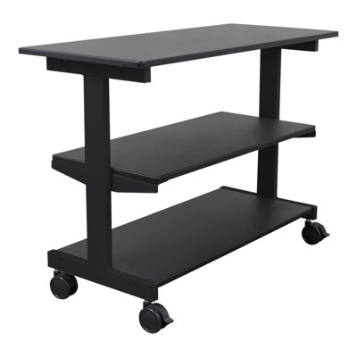 Inbox Zero 3-Shelf Rolling Desk Return Side Desk Organizer and Bookcase on Wheels