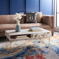 Solid Wood Coffee Table with Storage by George Oliver