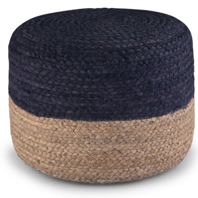 Lydia 18"W Handcrafted Jute Round Pouf by Simpli Home