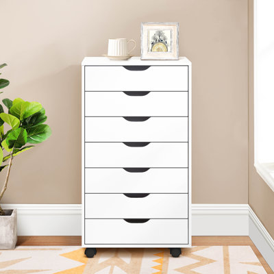7-Drawer File Cabinet with Storage, Rolling Organizer for Office Supplies, Documents & Craft Materials, Modern Multi-Purpose Drawer Unit for Home Offi by Inbox Zero