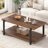Hulste Industrial Coffee Table with Storage, 42 Inch by 17 Stories