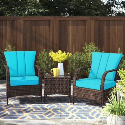 Ariadne 3 Piece Rattan Seating Group with Cushions