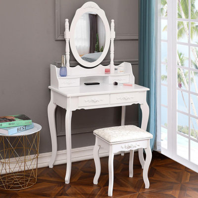 Scott Solid Wood Vanity Set with Stool and Mirror by Andover Mills