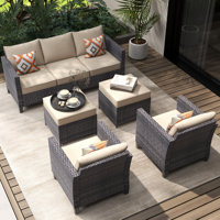 GRST 5 Piece Rattan Sofa Seating Group with Cushions by Latitude Run