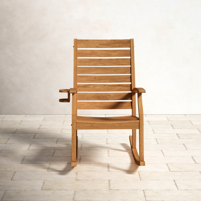 Outdoor Rocking Solid Wood Chair by Lark Manor