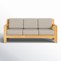Bogota 78.75" Wide Outdoor Teak Patio Sofa with Sunbrella Cushions by Birch Lane