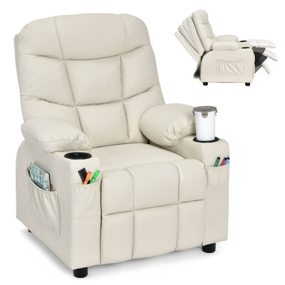 Quercia Youth Kids Recliner Chair with Cup Holder by Harriet Bee