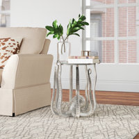 Halma Glass Figurine End Table by Beachcrest Home