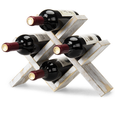 Padulsky 4 Bottle Solid Wood Tabletop Wine Bottle Rack by Gracie Oaks