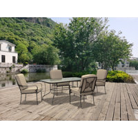 Wortley Rectangular 4 - Person 60" Long Dining Set with Cushions by Red Barrel Studio
