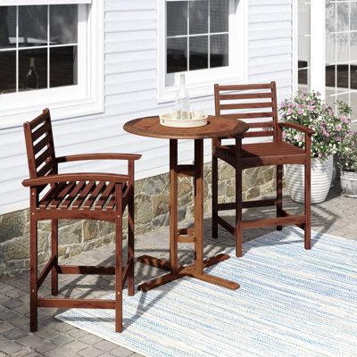 Appollonia 3 Piece Bar Height Dining Set