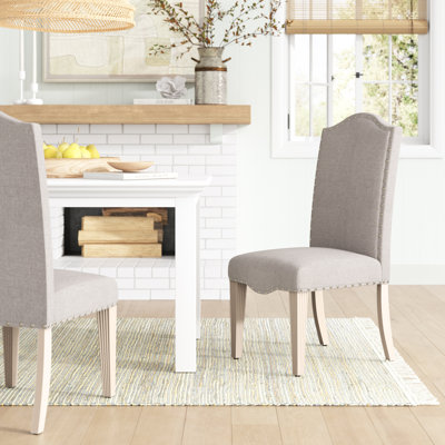Gladyce Upholstered Parsons Chair in Gray by Red Barrel Studio