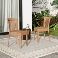 Wanita All Weather Wicker Stackable Dining Side Chairs by Bay Isle Home