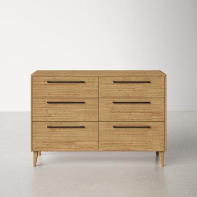 Phatima 6 Drawer 52.48" W Solid Wood Double Dresser by Corrigan Studio