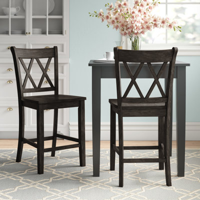 Fortville Solid Wood Counter/Bar Stool by Three Posts