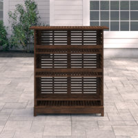 Aloria  Bar Counter with Solid Wood Outer Material by Lark Manor