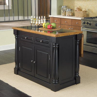 Kitchen Island with Granite Top by Canora Grey