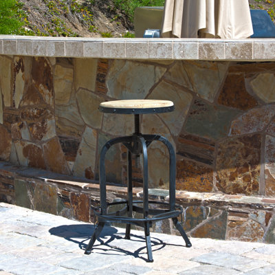 Ariha Solid Wood Adjustable Height Bar Stool by August Grove
