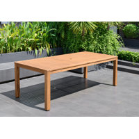Alyisa Wood Rectangular Patio Table With Teak Finish by Lark Manor