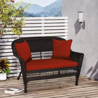 Armbruster 51" Wide Wicker Loveseat with Cushions by Bay Isle Home