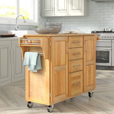 Aadham Kitchen Island with Wood Top by Gracie Oaks