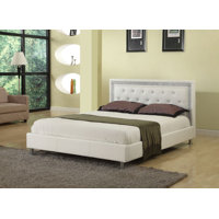 Demps Tufted Low Profile Platform Bed with Metal Legs by House of Hampton