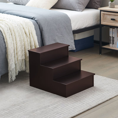 Montcalm 3 Step Wood Step Stool for Adults or Kids, Dog Stairs by Isabelle & Max