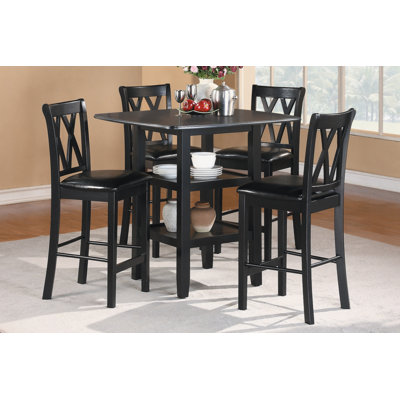 Gower 4 - Person Counter Height Solid Wood Dining Set by Laurel Foundry Modern Farmhouse
