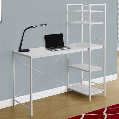 Erda Computer Desk Home Office Laptop Storage Shelves 48"L Work Metal Laminate by Ebern Designs