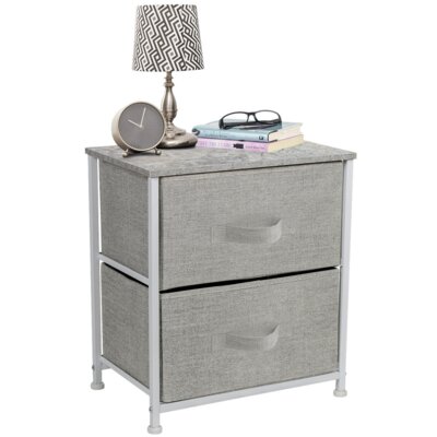 Sorbus Nightstand with 2 Drawers in Gray by Sorbus