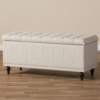Mirdza 41.73" Wide Tufted Rectangle Storage Ottoman by House of Hampton