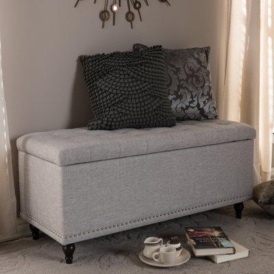 Mirdza 41.73" Wide Tufted Rectangle Storage Ottoman