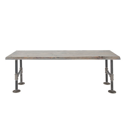 Wood Accent Bench Live Edge With Industrial Steel Pipe Legs by Williston Forge