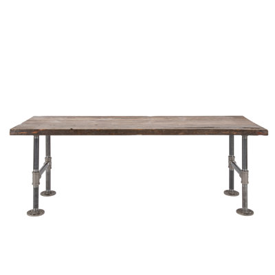 Wood Accent Bench Live Edge With Industrial Steel Pipe Legs by Williston Forge