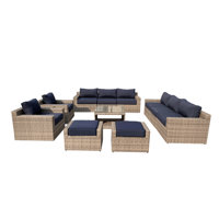 Eastford 11 Piece Rattan Multiple Chairs Seating Group with Cushions by Joss & Main