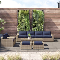 Lysia 10 Piece Rattan Multiple Chairs Seating Group with Cushions