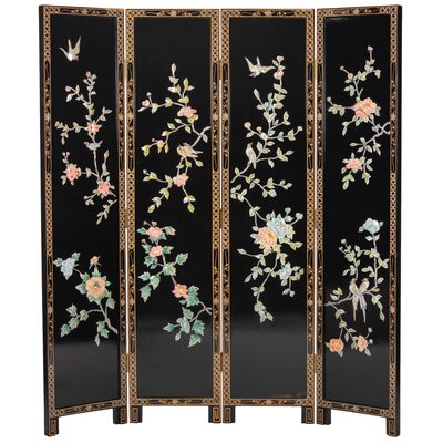 Rashad 64" W x 72" H 4 - Panel Folding Room Divider by Fleur De Lis Living