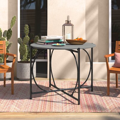 Almaraz 42" Round Modern Faux Concrete All-Weather Outdoor Dining Bistro Table by Mistana