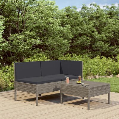 Ingi 3 Piece Lounge Chair with Cushions by Ebern Designs