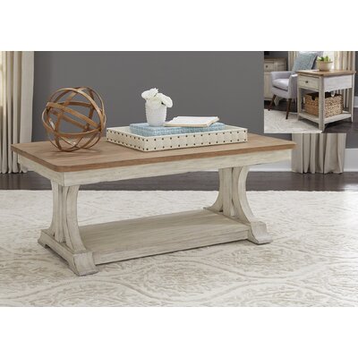 Harlowe Trestle Coffee Table with Storage by Sand & Stable