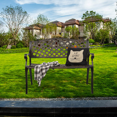 Dutra Powder Coated Aluminum Park Bench by Alcott Hill