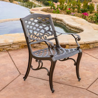 Jeannine Patio Dining Chair by Fleur De Lis Living