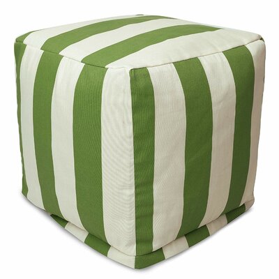 Baffin 17" Wide Square Striped Cube Ottoman by Breakwater Bay